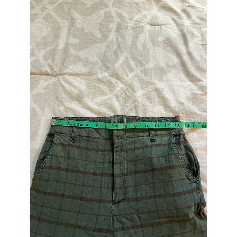 Sundance green plaid linen blend ankle pants women’s size 4 nwt - Picture 3 of 7